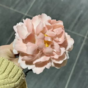 Delicate Handmade Pink Flower Ceramic Ornaments