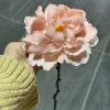 Delicate Handmade Pink Flower Ceramic Ornaments