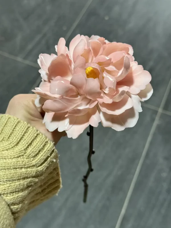 Delicate Handmade Pink Flower Ceramic Ornaments