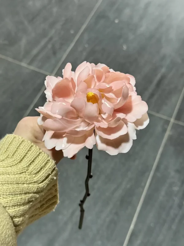 Delicate Handmade Pink Flower Ceramic Ornaments