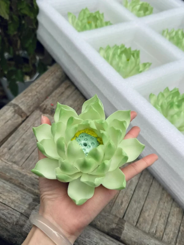 Handmade Green Lotus Flower Incense Holder