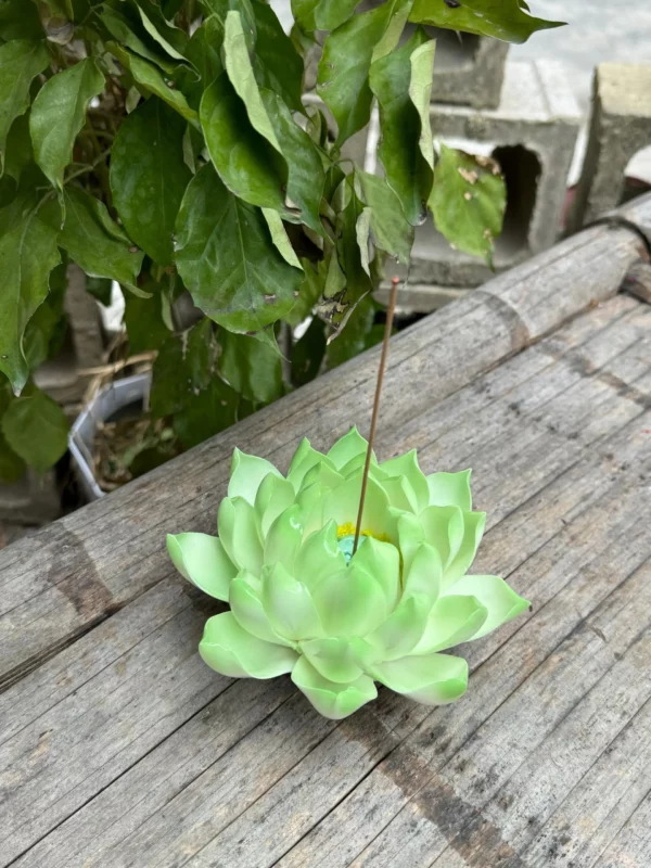 Handmade Green Lotus Flower Incense Holder