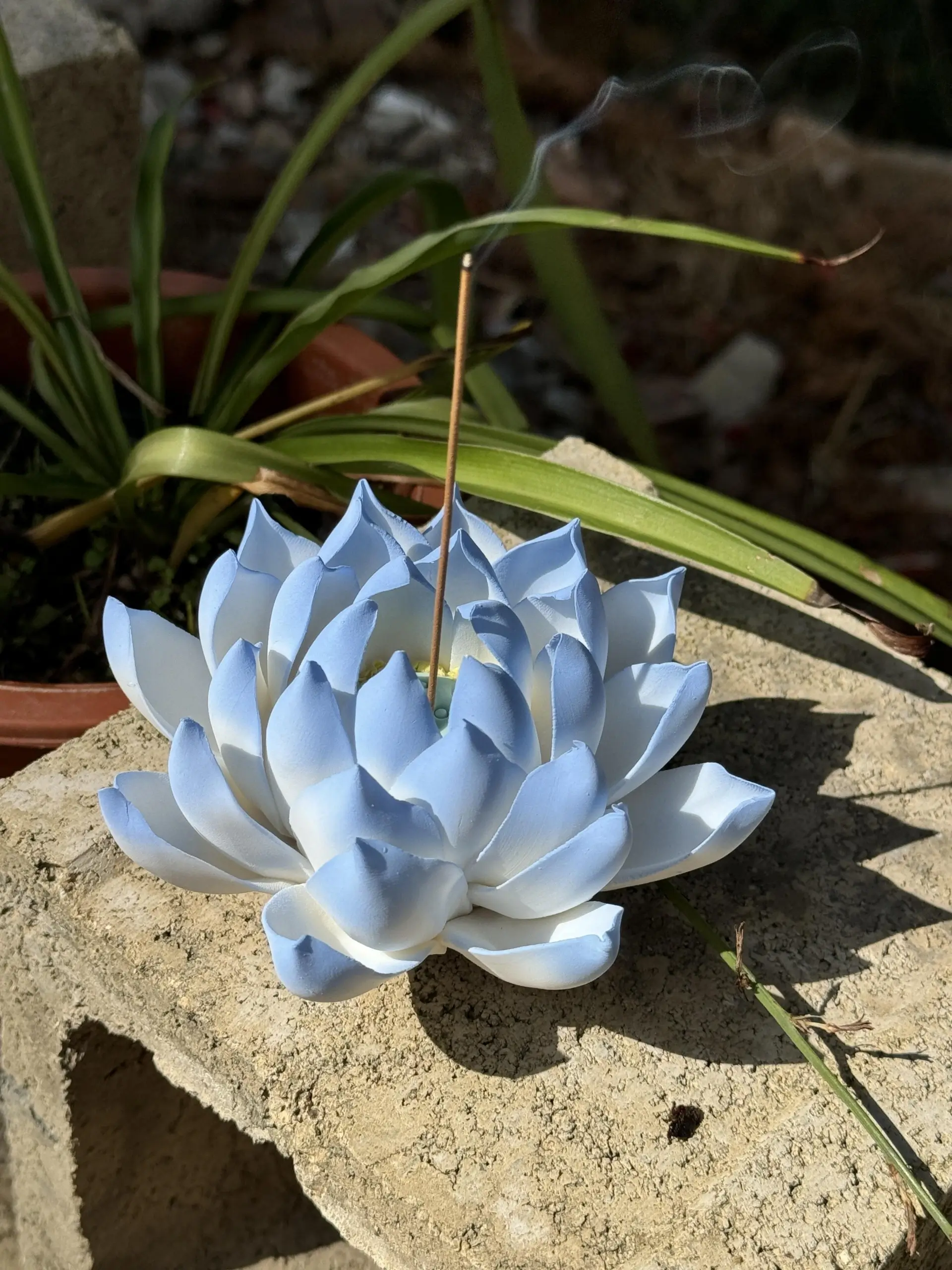Handmade Blue Lotus Flower Incense Holder