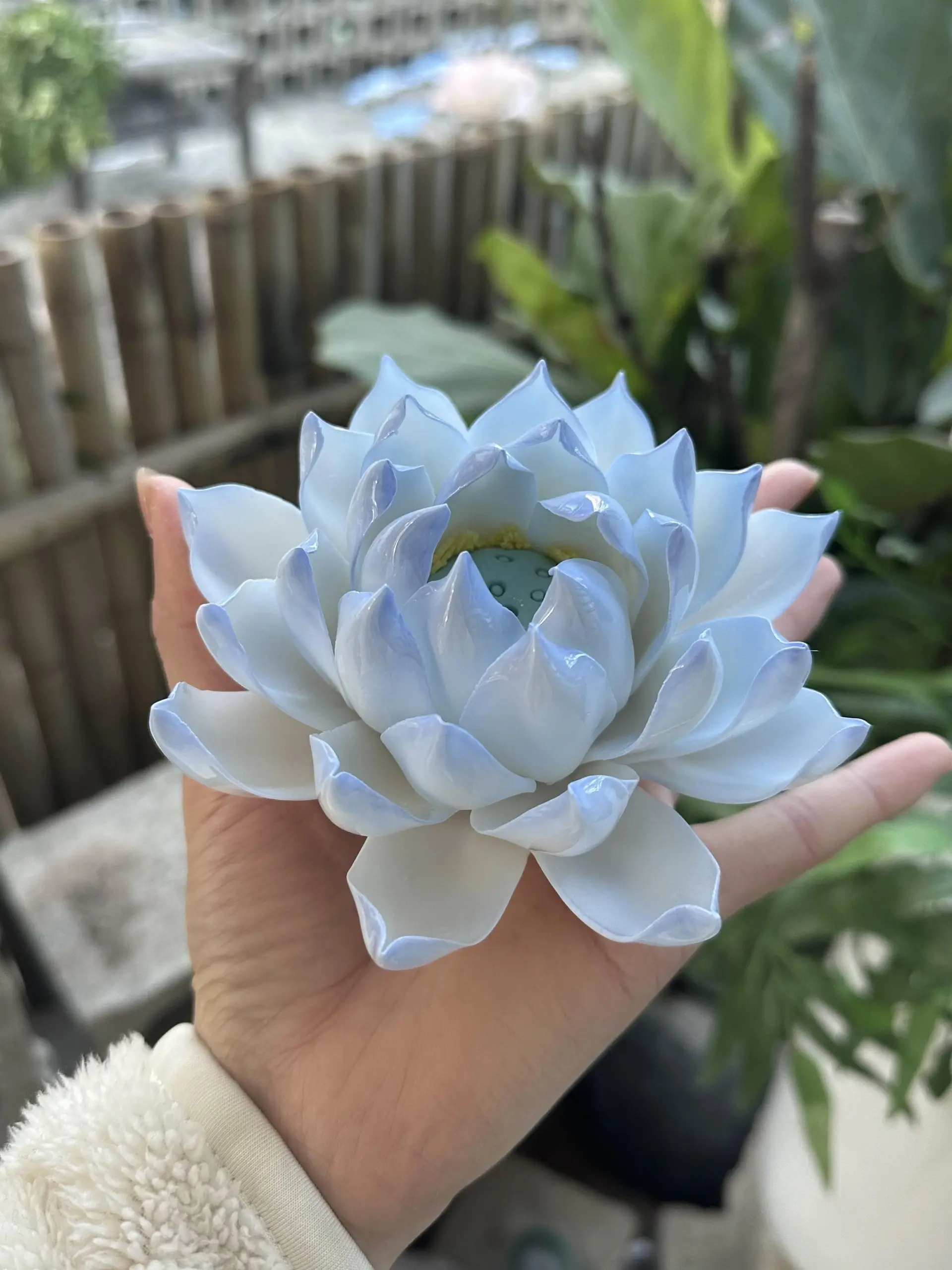 Handmade Blue Lotus Flower Incense Holder