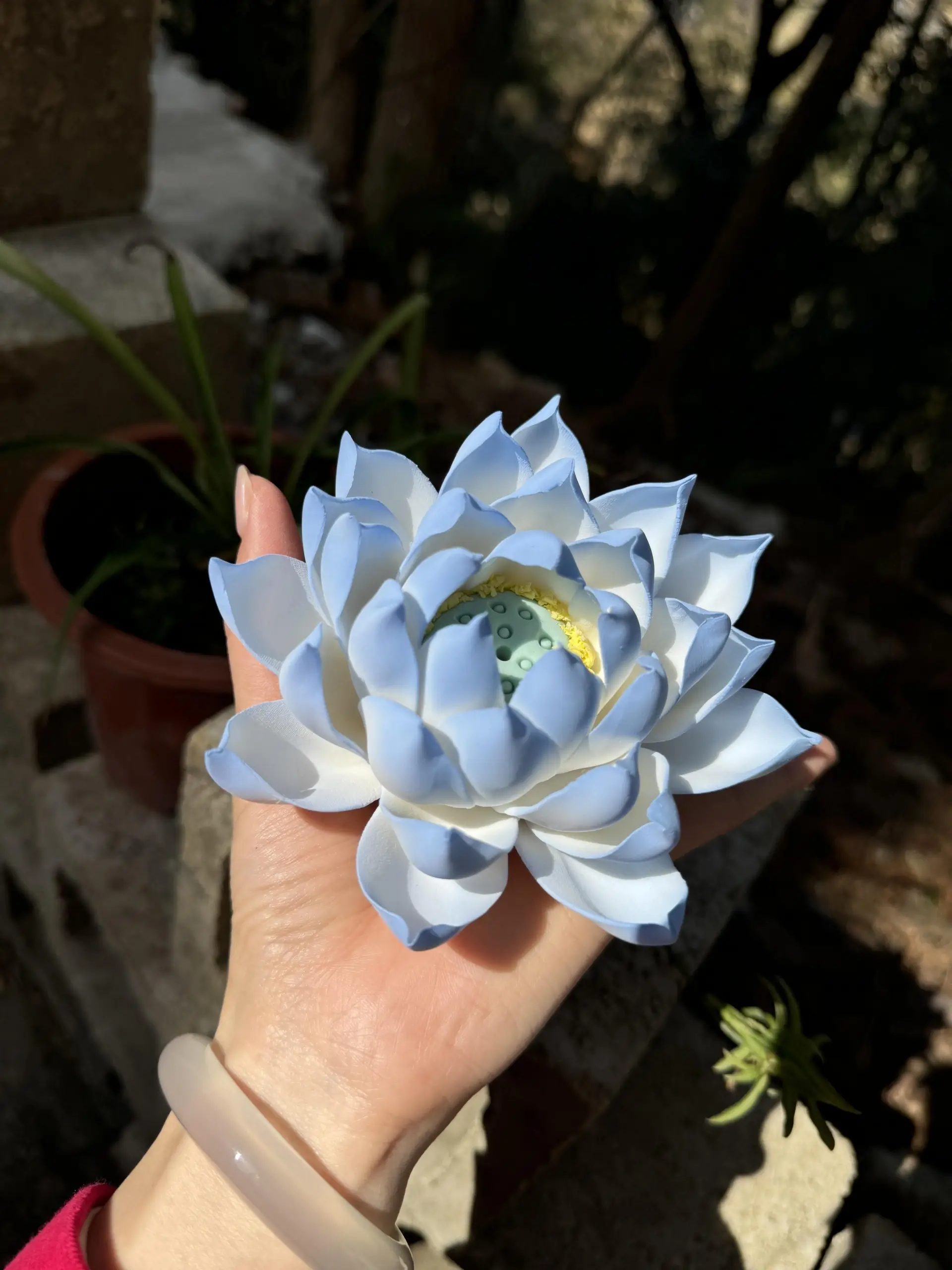Handmade Blue Lotus Flower Incense Holder