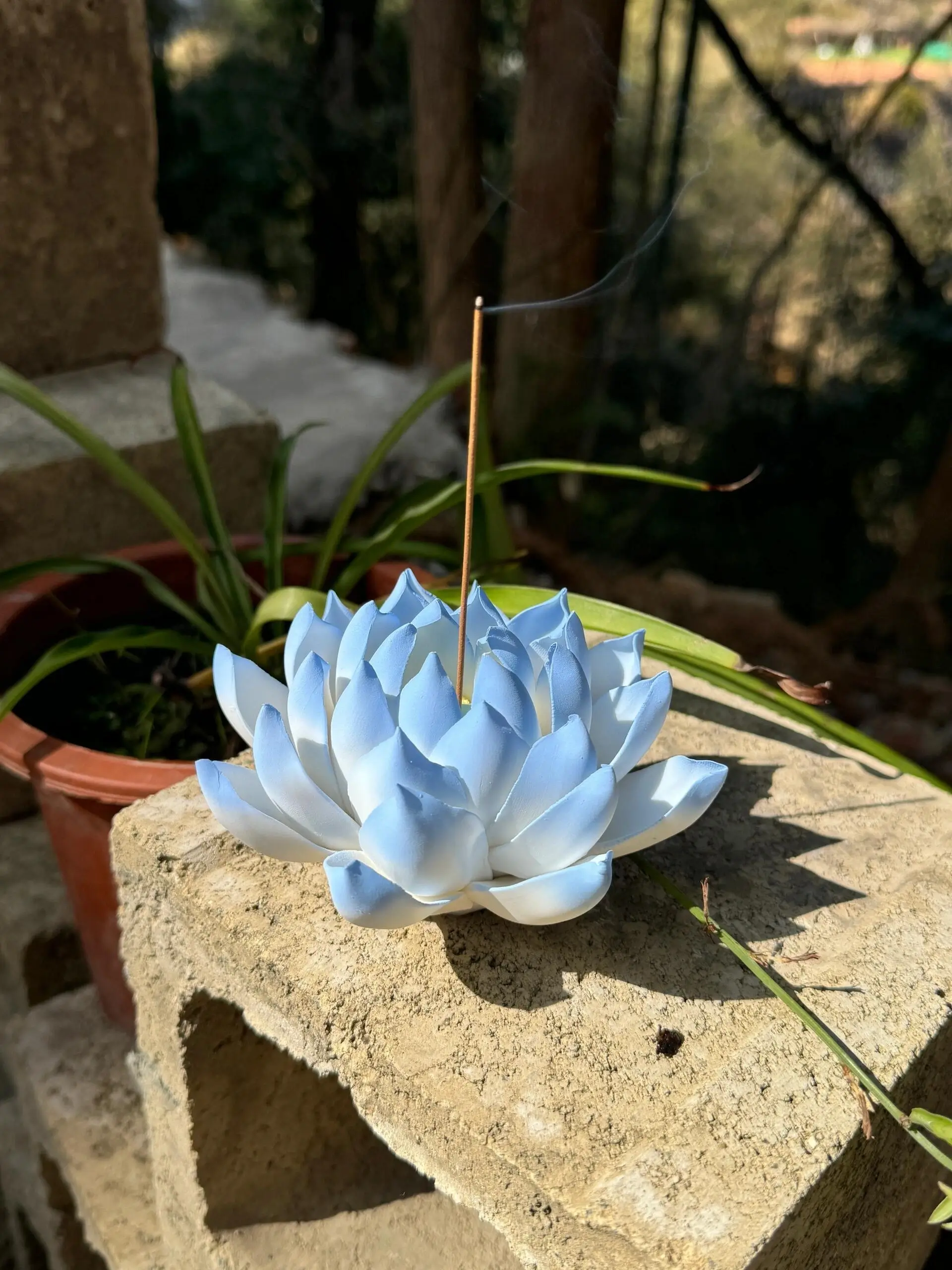Handmade Blue Lotus Flower Incense Holder
