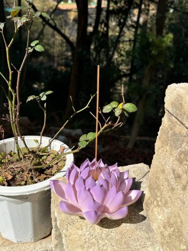 incense holder003-1 Handmade Purple Lotus Flower Incense Holder