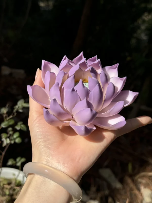 incense holder003-2 Handmade Purple Lotus Flower Incense Holder