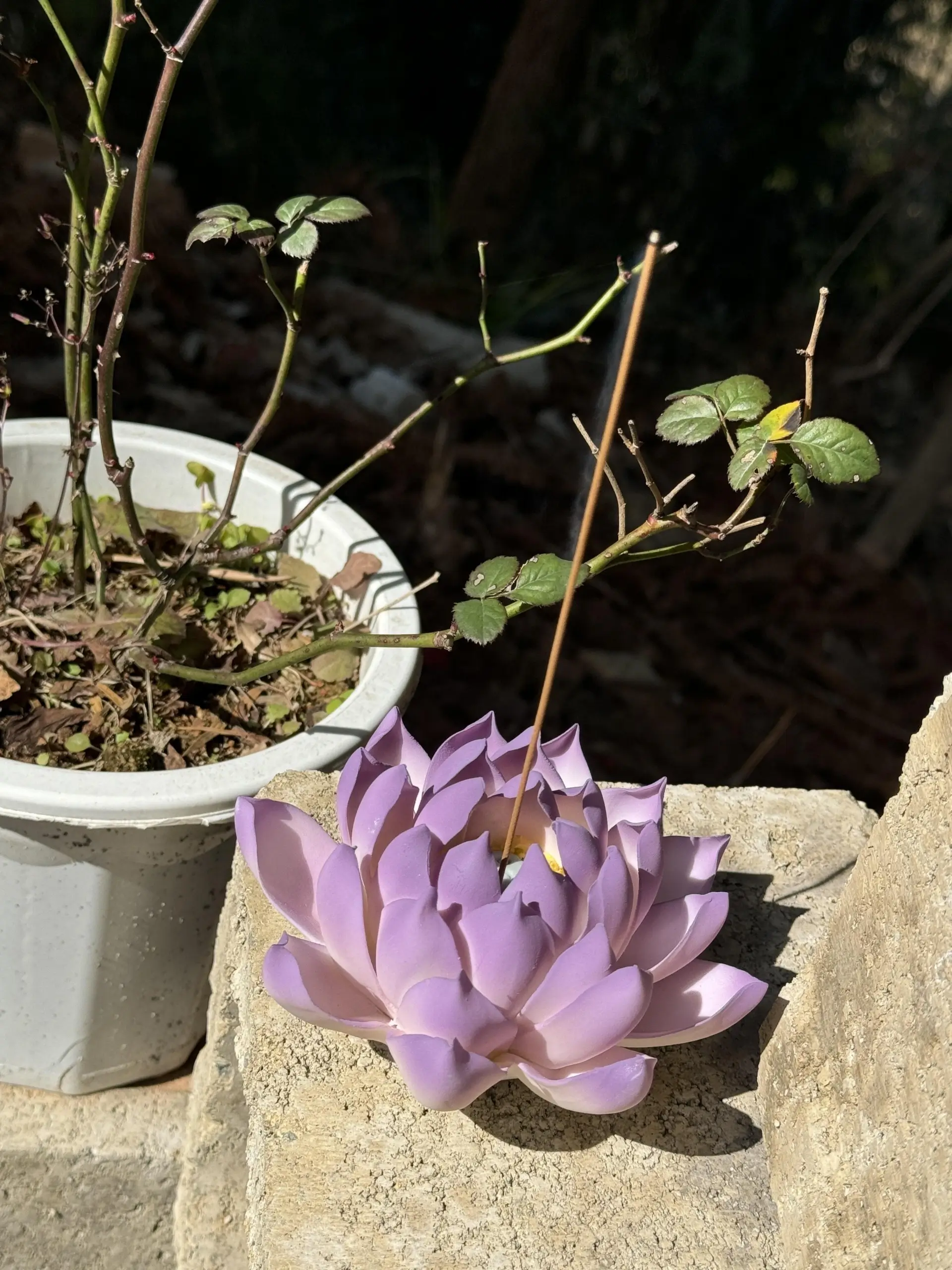 Handmade Purple Lotus Flower Incense Holder