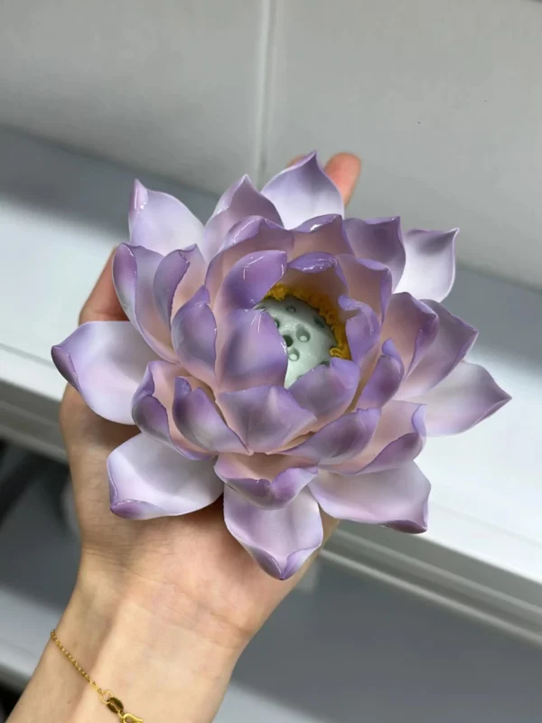 incense holder003-5 Handmade Purple Lotus Flower Incense Holder