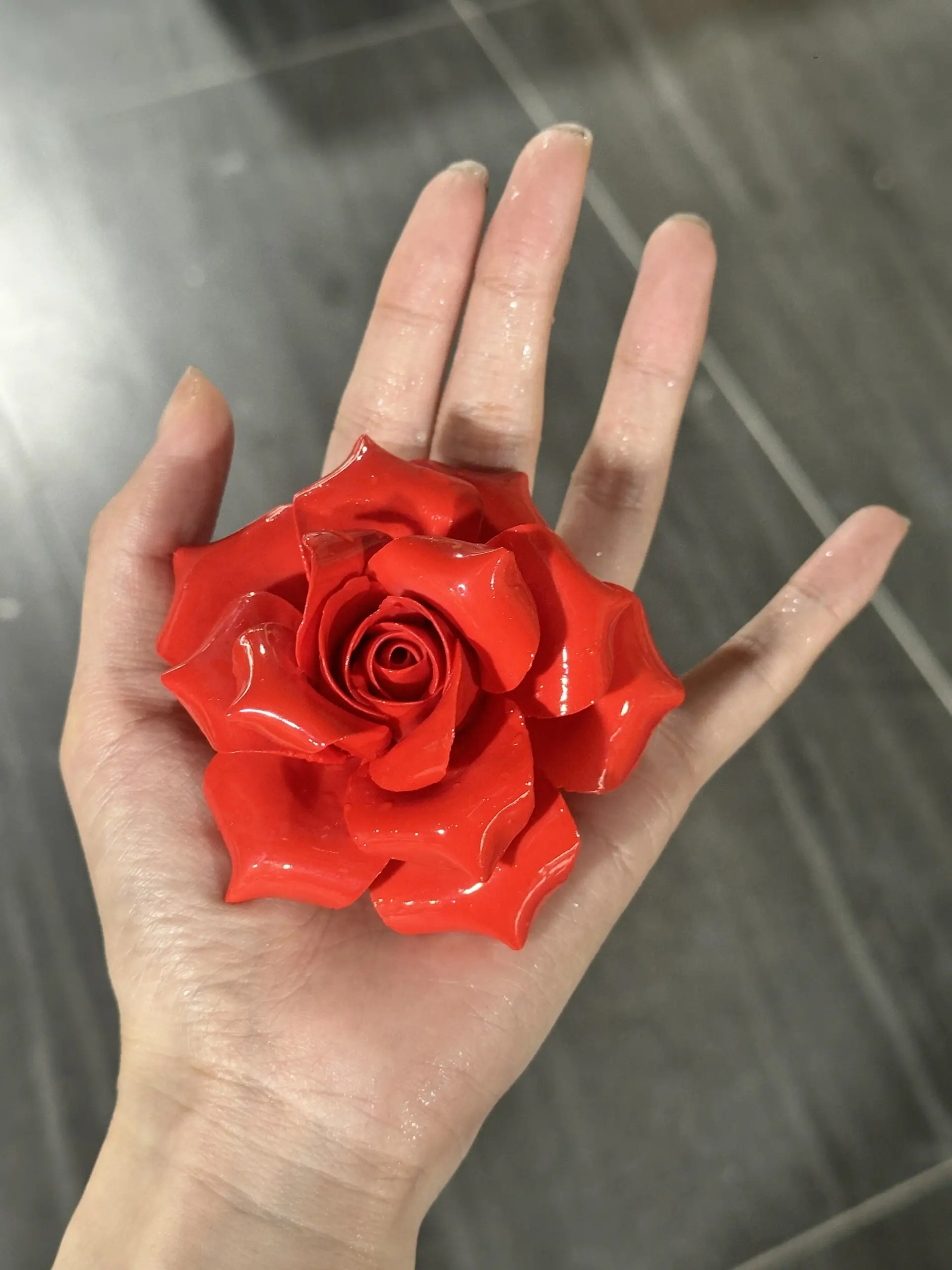 Handmade Red Rose Flower Incense Holder