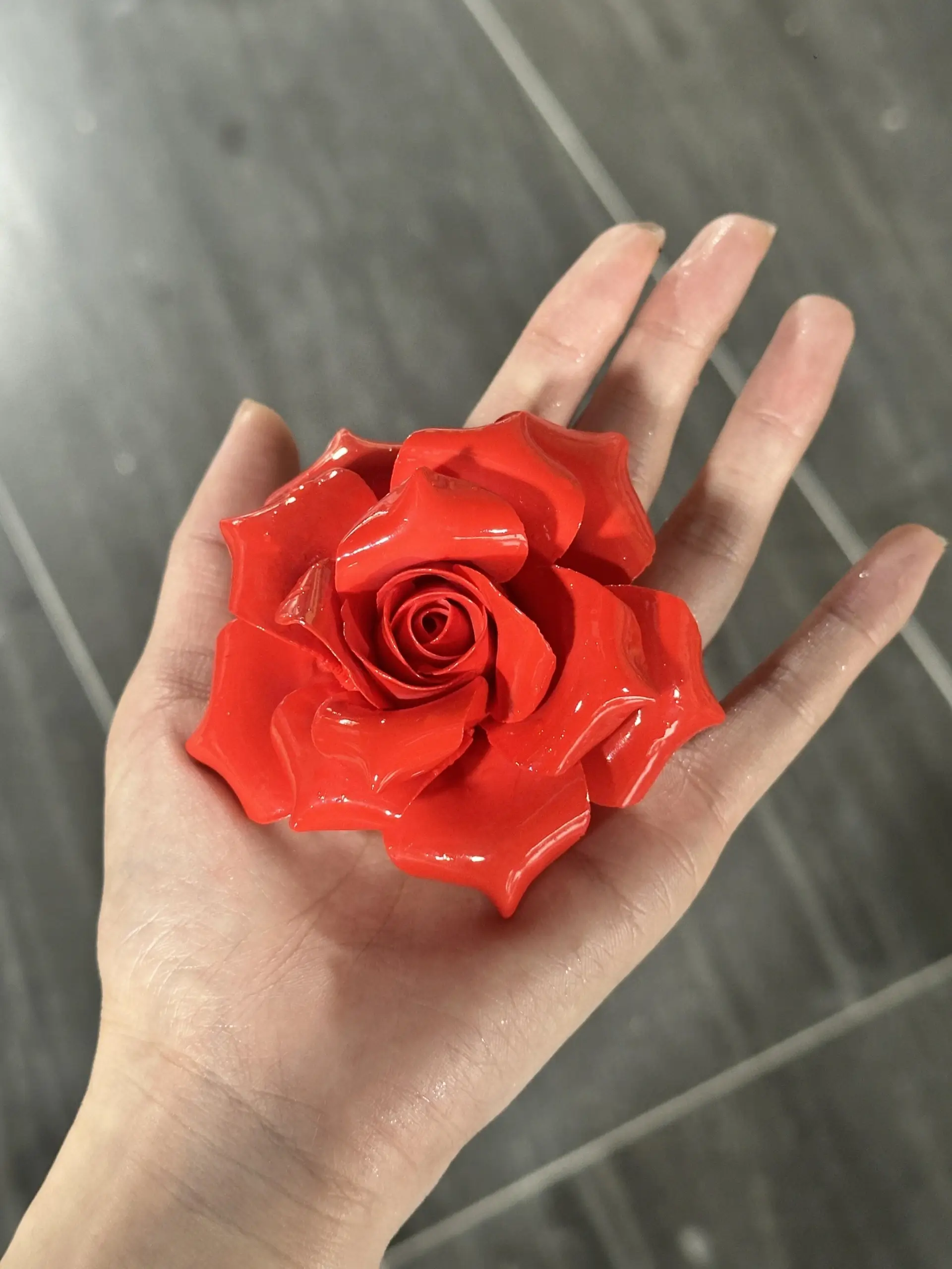 Handmade Red Rose Flower Incense Holder