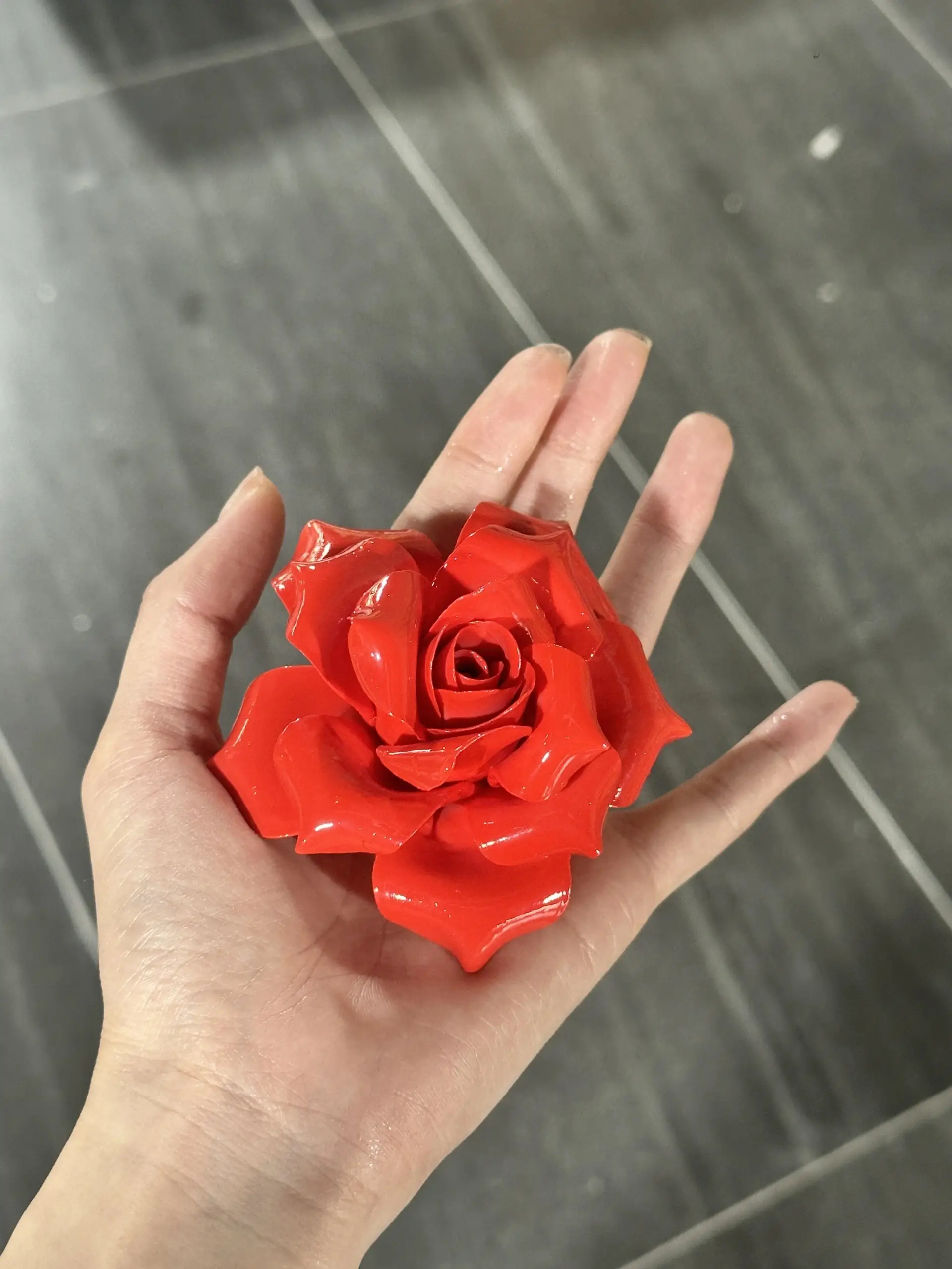 Handmade Red Rose Flower Incense Holder