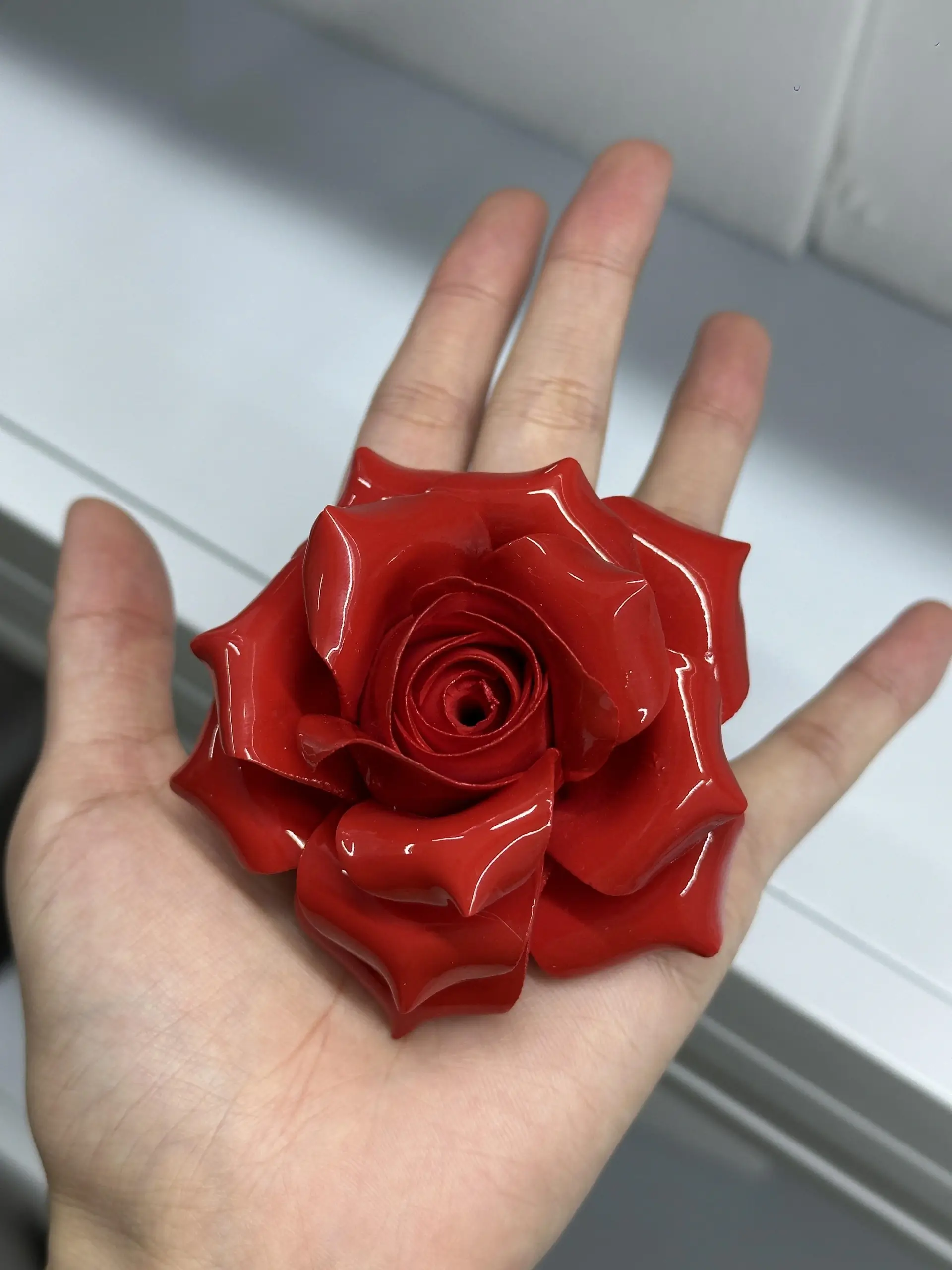 Handmade Red Rose Flower Incense Holder