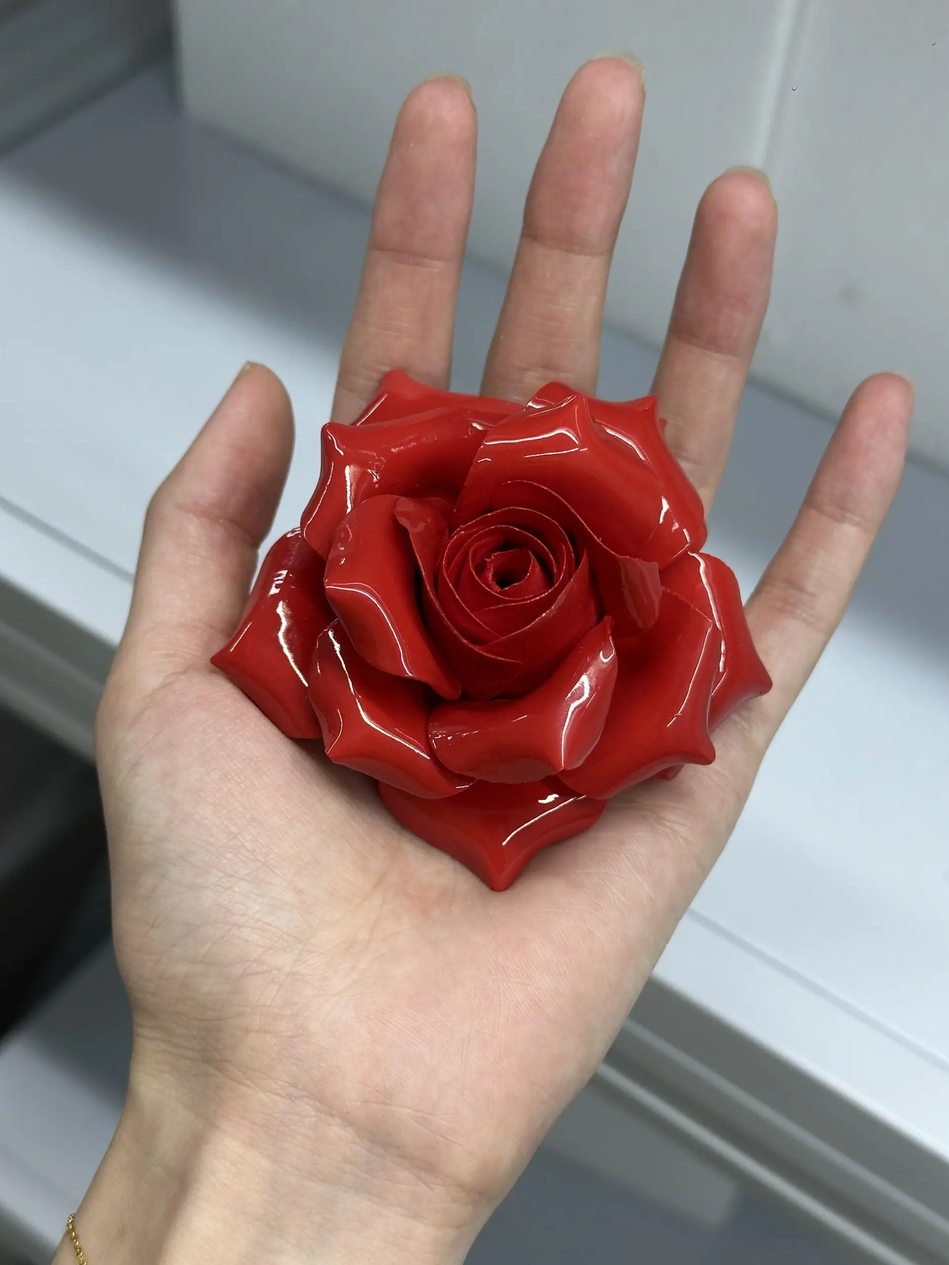 Handmade Red Rose Flower Incense Holder