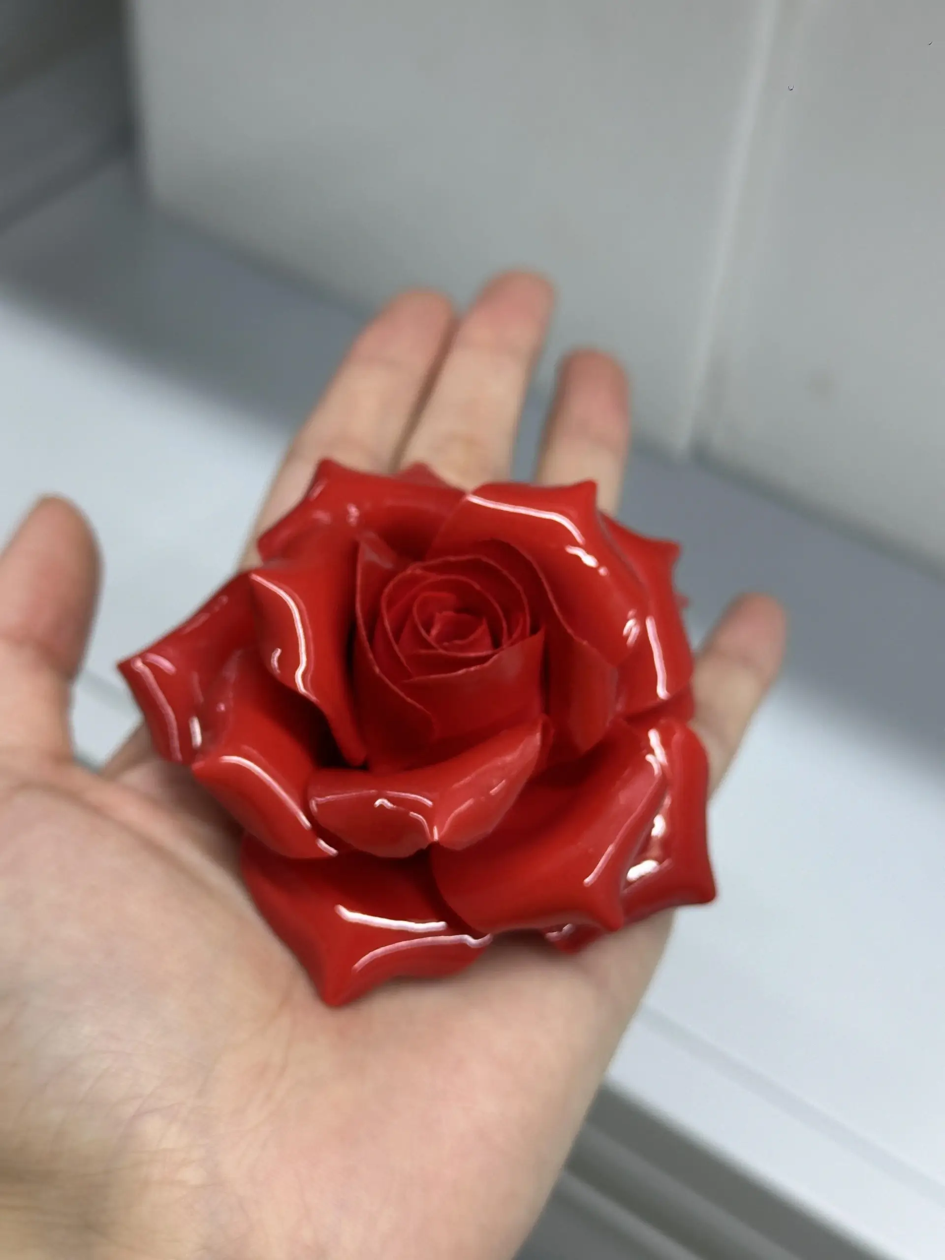 Handmade Red Rose Flower Incense Holder