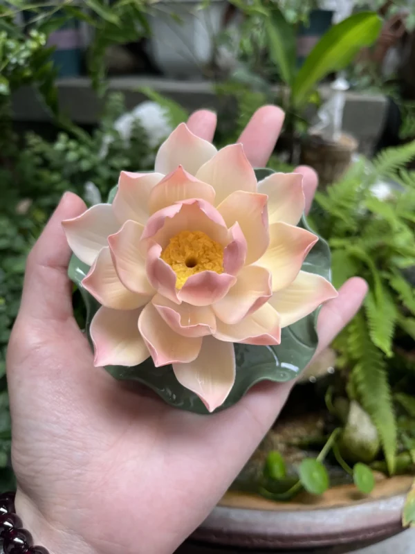 Handmade Pink Lotus Flower Incense Holder