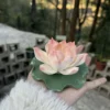Handmade Pink Lotus Flower Incense Holder