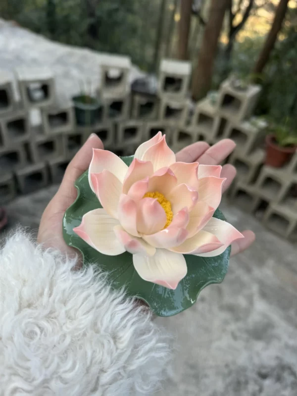 Handmade Pink Lotus Flower Incense Holder