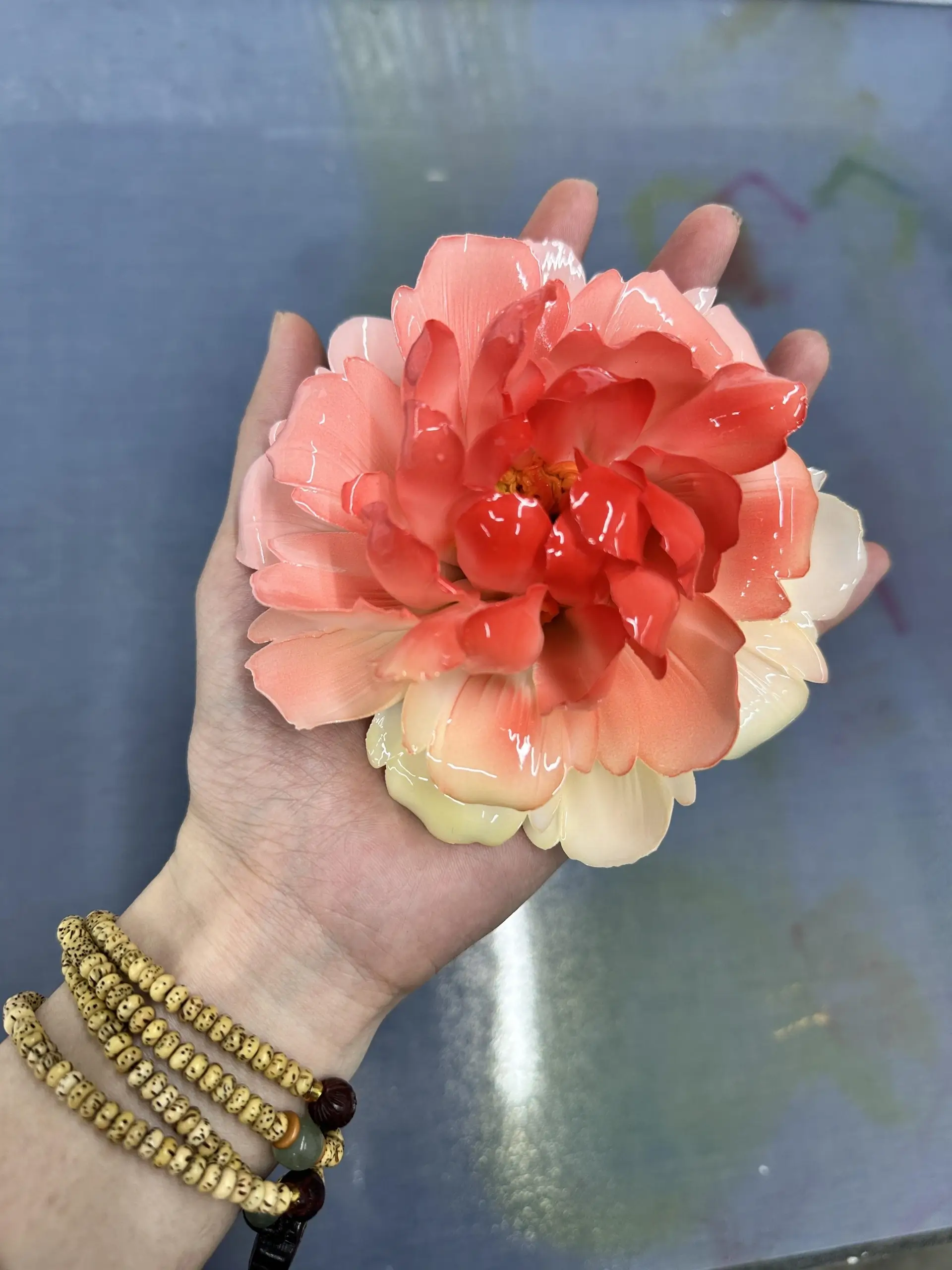 Handmade Pink Peony Flower Incense Holder