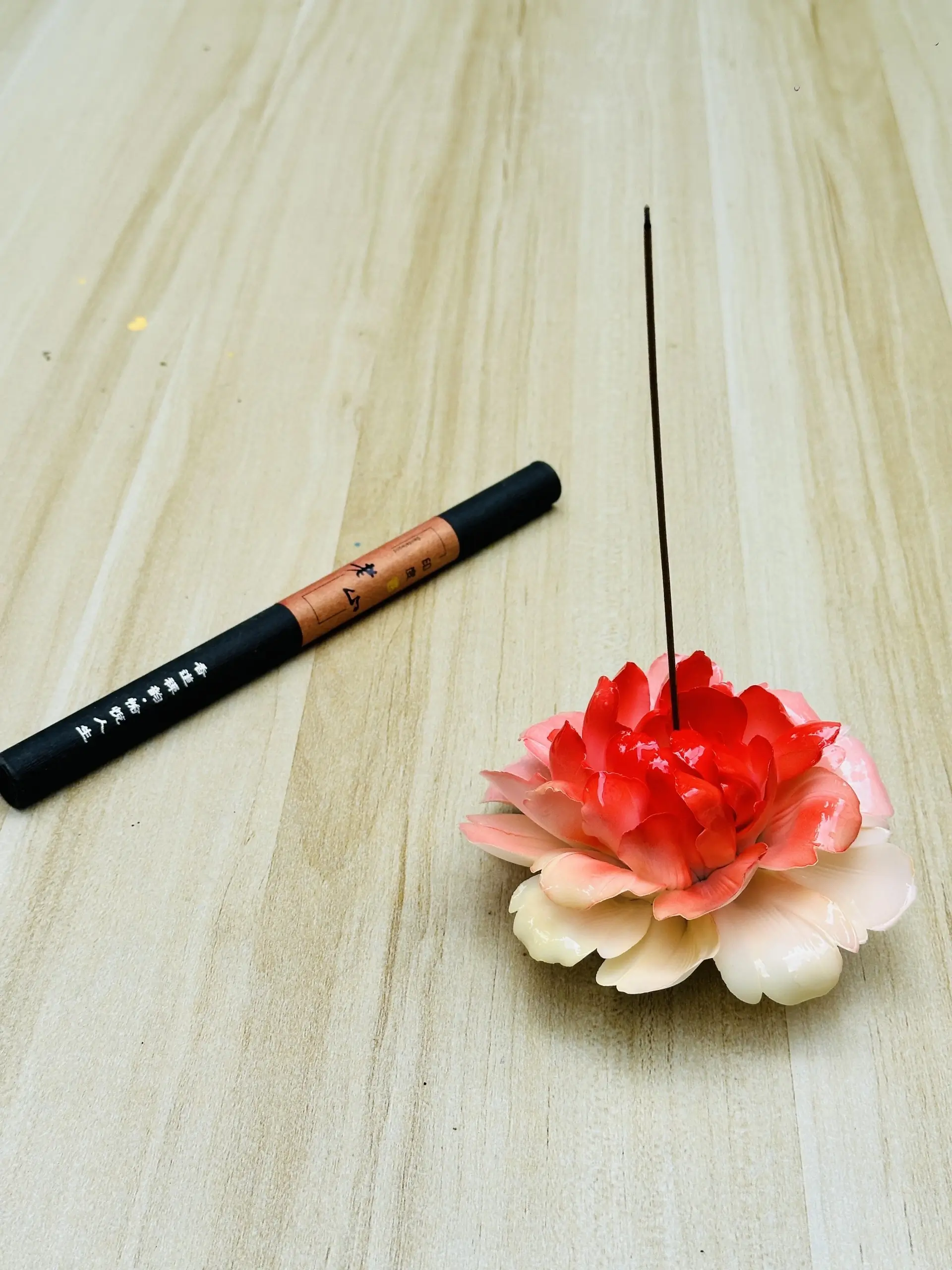 Handmade Pink Peony Flower Incense Holder