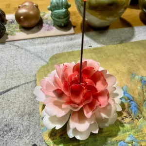 Handmade Pink Peony Flower Incense Holder