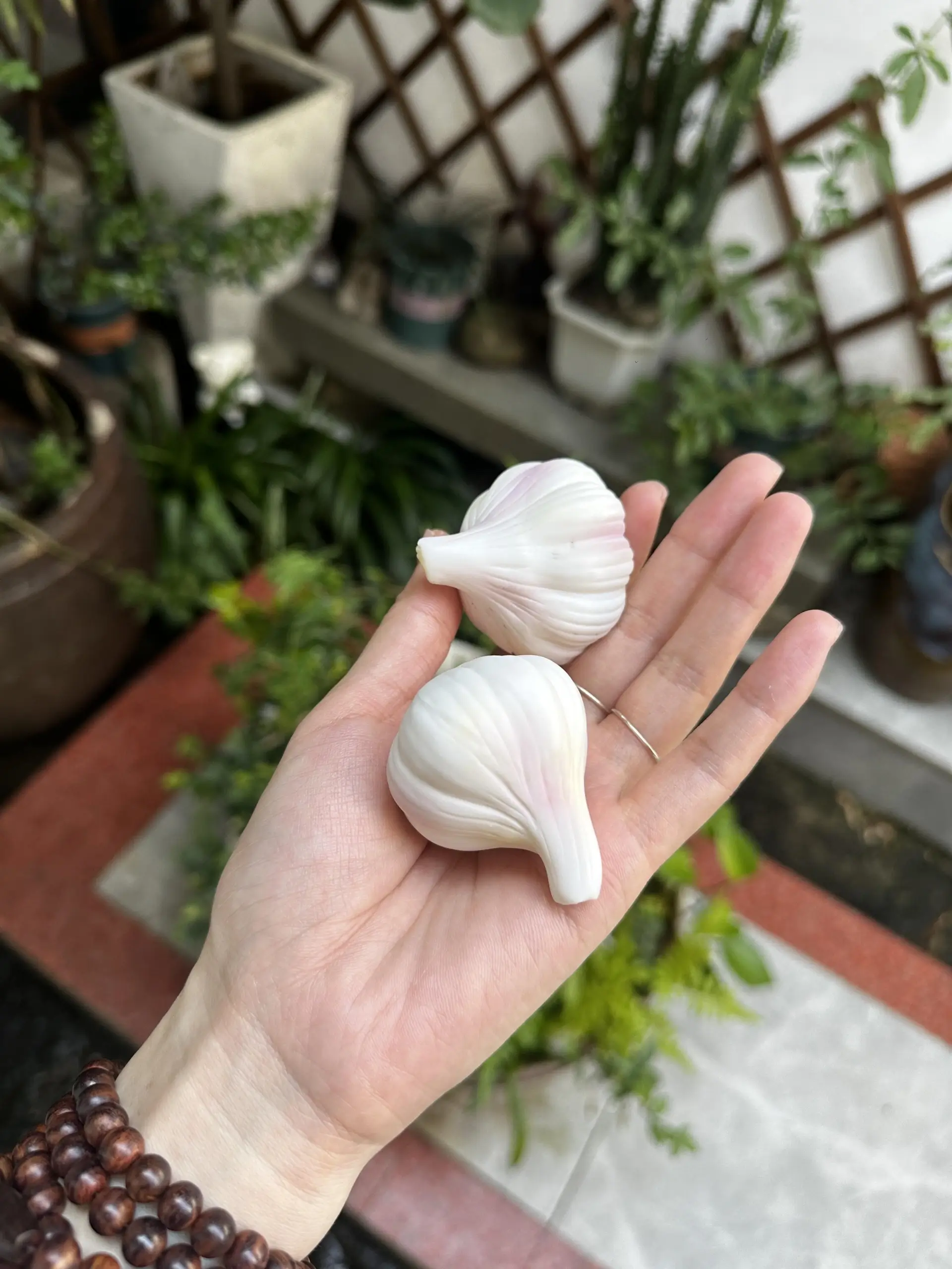 Handmade White Garlic-Shaped Incense Holder