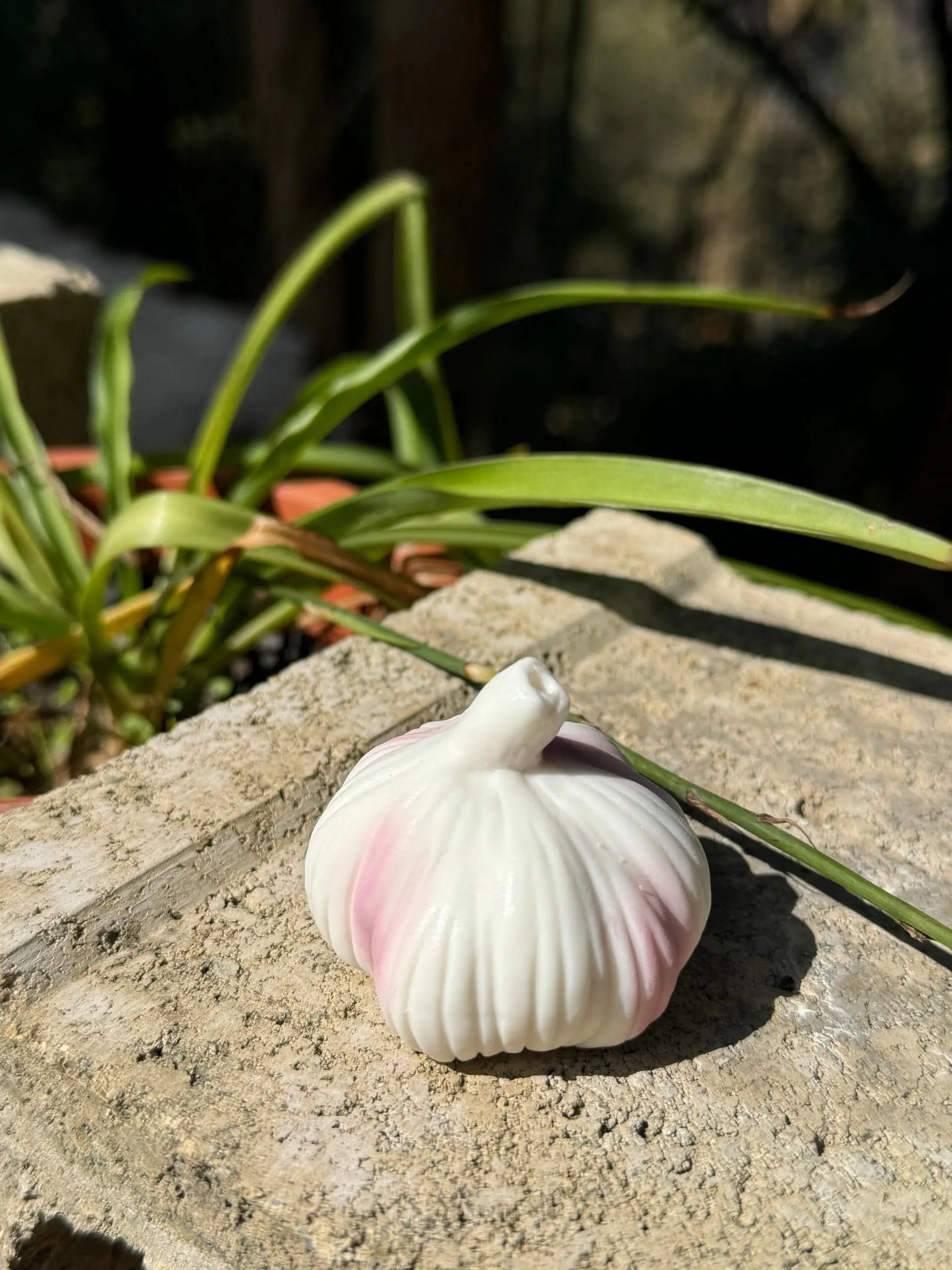 Handmade White Garlic-Shaped Incense Holder