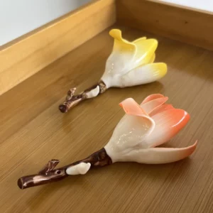 Handmade Yellow/Orange Magnolia Flower Incense Holder