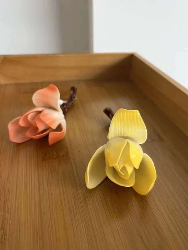Handmade Yellow/Orange Magnolia Flower Incense Holder