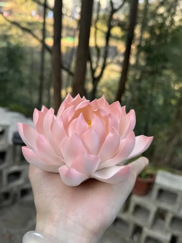 Handmade Pink Lotus Flower Ceramic Incense Holder