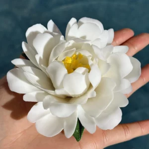 Handmade White/Pink Peony Flower Incense Holder
