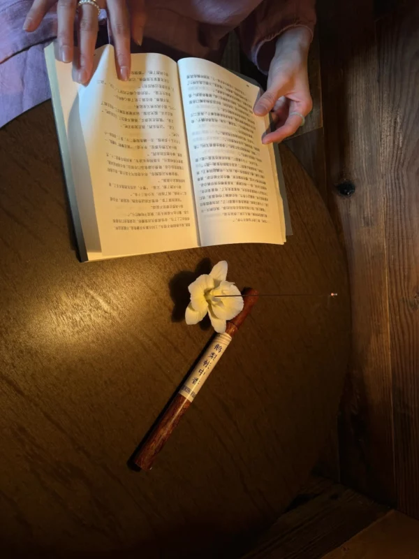 Handmade Blue/Pink Flower in Bloom Ceramic Incense Holder