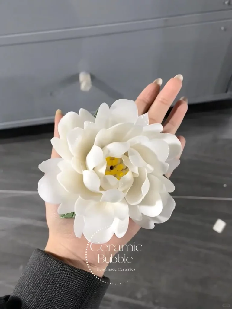 Unique Handmade Floral Shaped Incense Holder White Ceramic Incense Holder