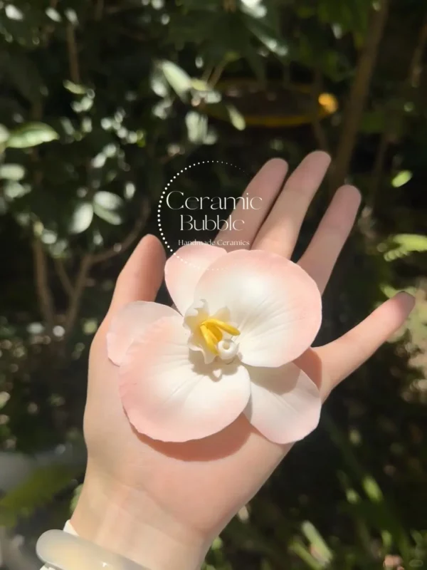 Elegant Handmade Ceramic Incense Holder Orchid Shaped Stick Burner incense stick holder