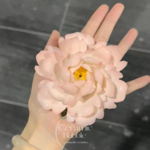 Handmade Pink Flower Ceramic Incense Holder Unique Blooming Flower Shaped Incense Stick Holder
