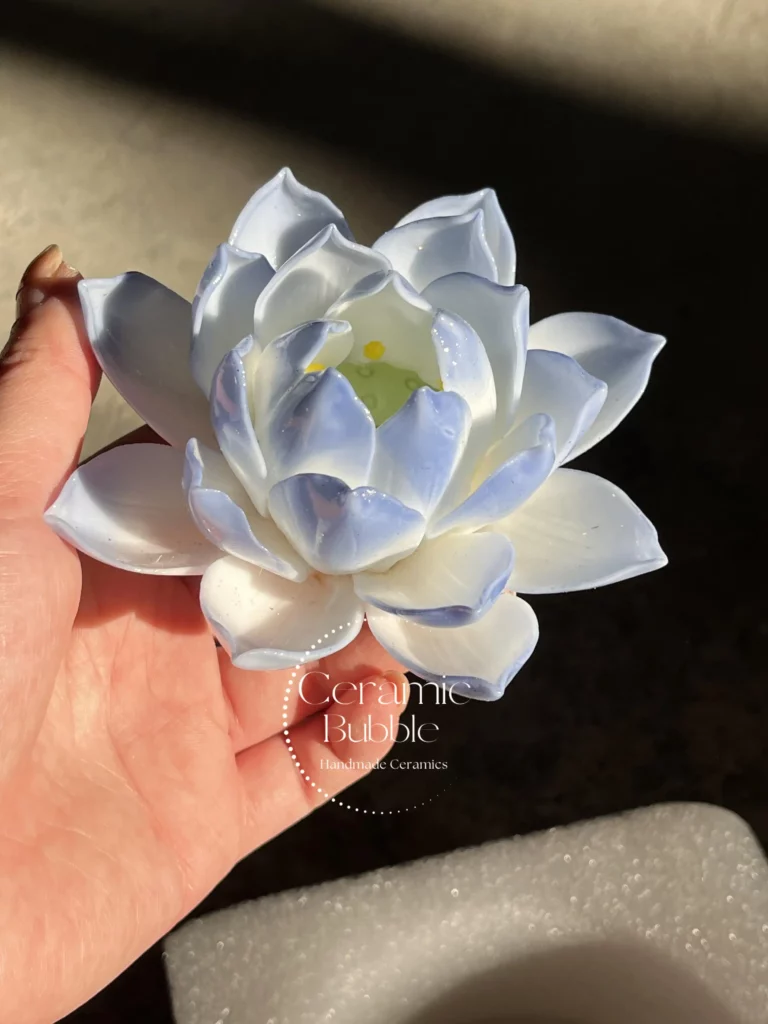 Blue/Red/Yellow/Green/White Flower Shaped Ceramic Incense Holder Unique Handmade Lotus Shaped Incense Holder