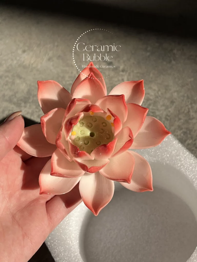 Blue/Red/Yellow/Green/White Flower Shaped Ceramic Incense Holder Unique Handmade Lotus Shaped Incense Holder