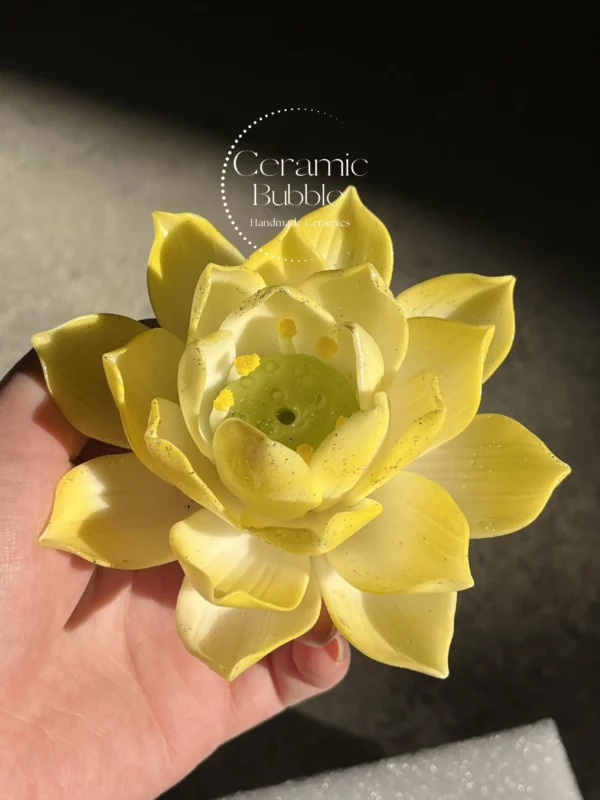 Blue/Red/Yellow/Green/White Flower Shaped Ceramic Incense Holder Unique Handmade Lotus Shaped Incense Holder