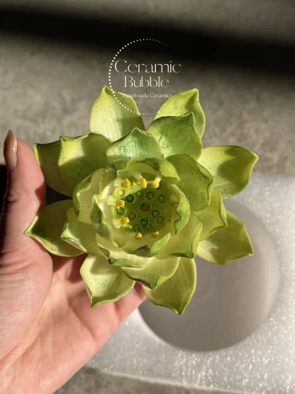 Blue/Red/Yellow/Green/White Flower Shaped Ceramic Incense Holder Unique Handmade Lotus Shaped Incense Holder