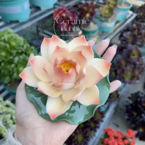 Handmade Pink Ceramic Incense Holder Unique Design Lotus Flower Shaped Incense Holder for Sticks