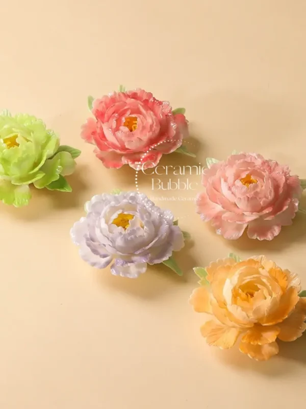 Orange/Pink/White/Green/Red Ceramic Incense Holder Handmade Floral Shaped Incense Burner