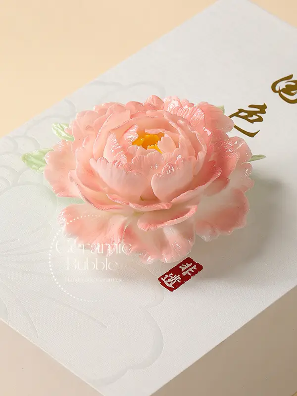 Orange/Pink/White/Green/Red Ceramic Incense Holder Handmade Floral Shaped Incense Burner