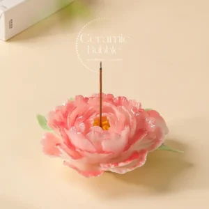 Orange/Pink/White/Green/Red Ceramic Incense Holder Handmade Floral Shaped Incense Burner
