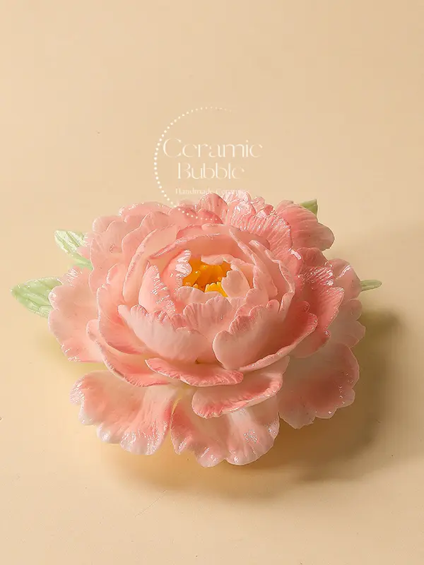 Orange/Pink/White/Green/Red Ceramic Incense Holder Handmade Floral Shaped Incense Burner
