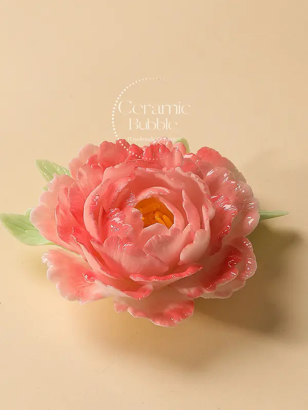 Orange/Pink/White/Green/Red Ceramic Incense Holder Handmade Floral Shaped Incense Burner