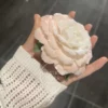 Handmade Blooming Light Pink Camellia Flower Shaped Ceramic Incense Stick Holder