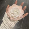 Handmade Blooming Light Pink Camellia Flower Shaped Ceramic Incense Stick Holder