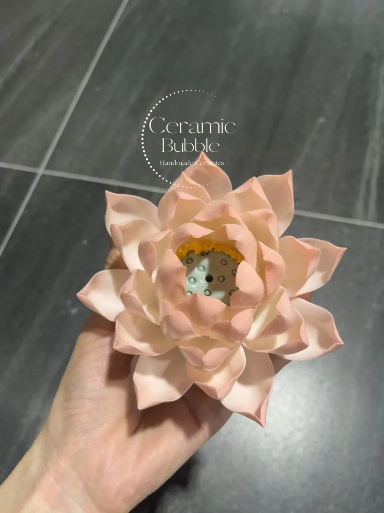 Handmade Pink Ceramic Incense Holder Unique Design Lotus Flower Shaped Incense Holder for Sticks