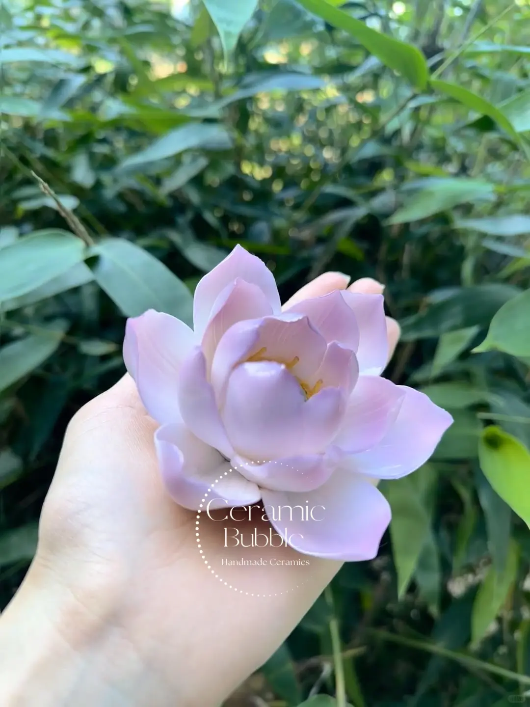 Handmade Lavender Ceramic Incense Holder Lotus Flower Shaped Incense Stick Holder